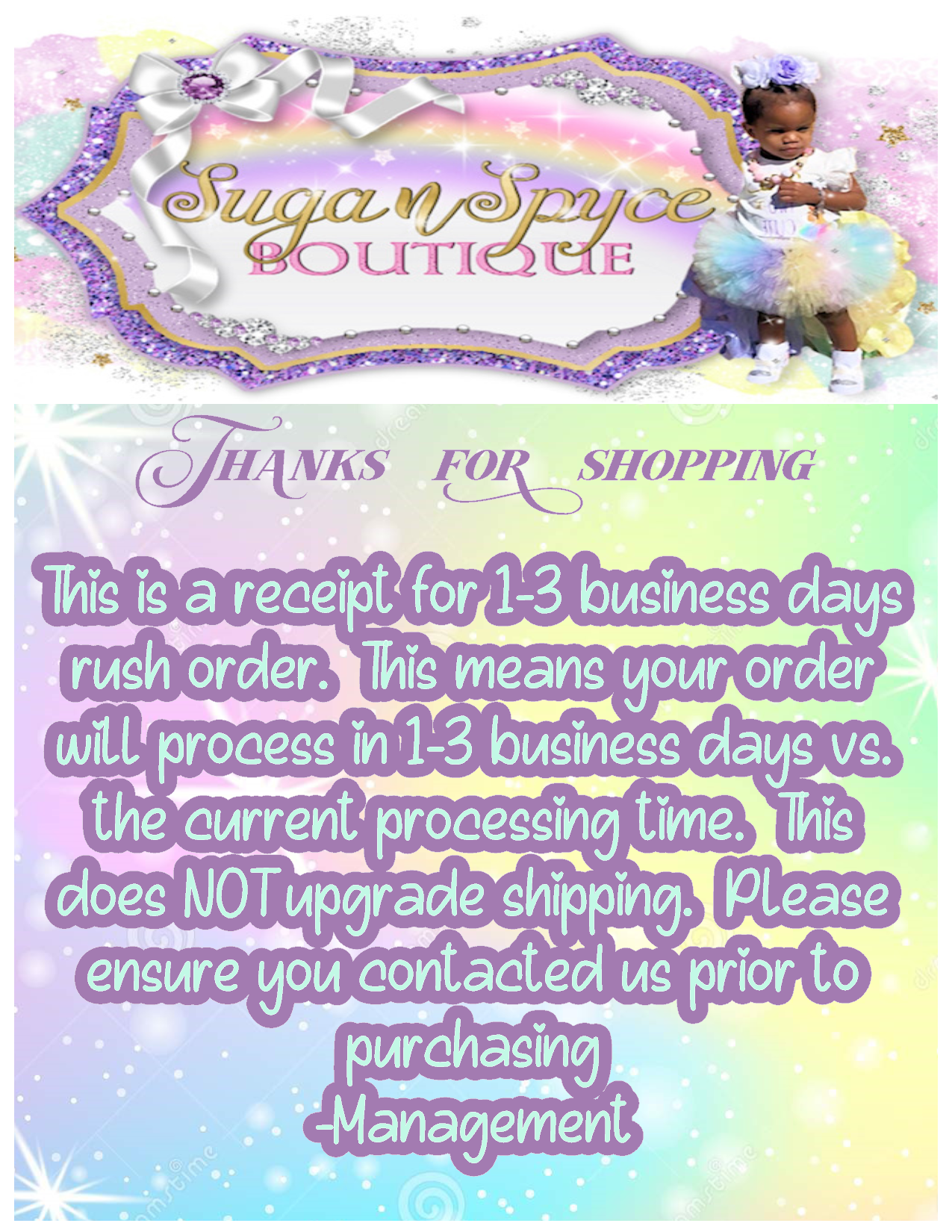 Rush my Order 1-3 Business Days