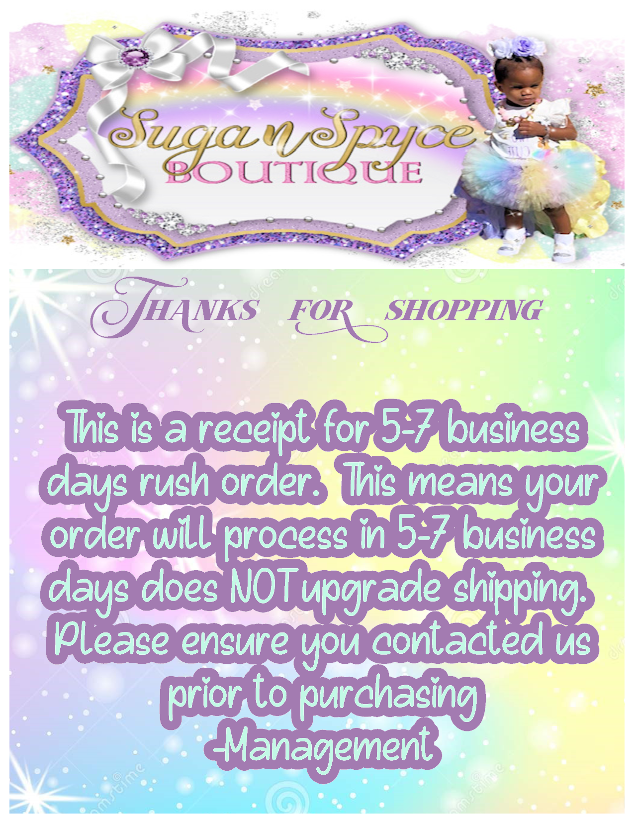 Rush my Order 5-7 Business Days