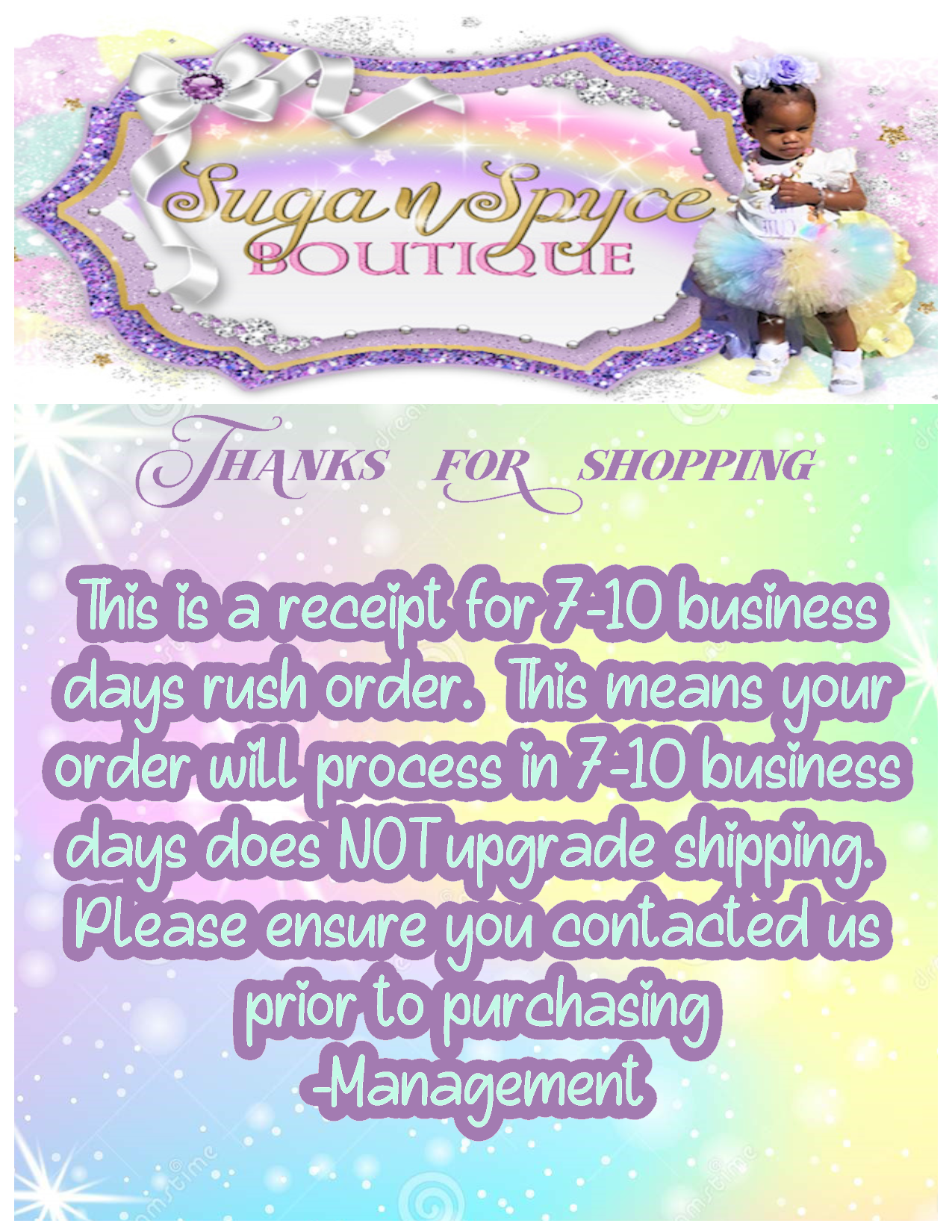 Rush my Order 7-10 Business Days